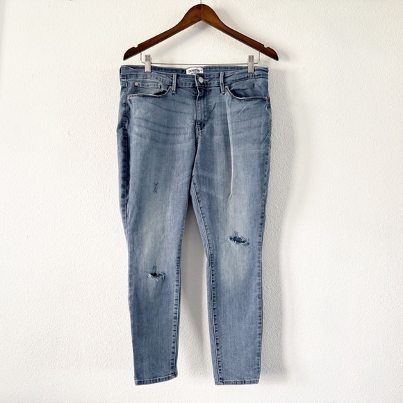 Denizen from Levi's Denim - Levi’s Mid Rise Skinny Jeans Distressed Denizen Crop Short Sz 14 Light/med Wash